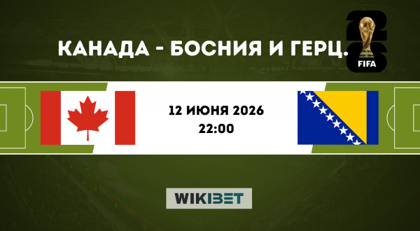 Канада - Босния и Герцеговина: прогноз на матч 12 июня 2026, ставки и коэффициенты на ЧМ-2026