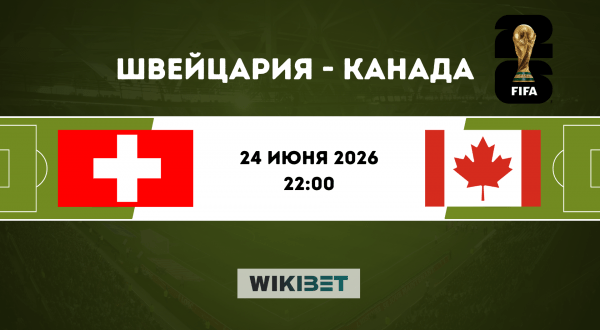 Швейцария - Канада: прогноз на матч 24 июня 2026 года, ставки и коэффициенты на ЧМ-2026